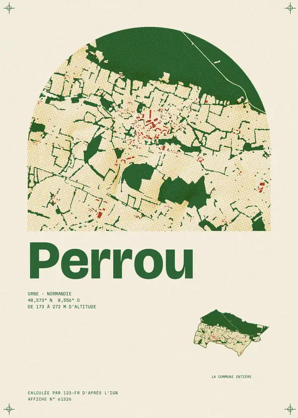Affiche de Perrou, calculée par 123-fr d'après l'IGN