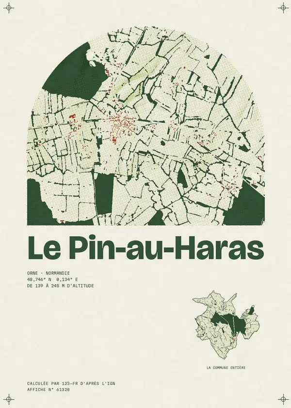 Affiche de Le Pin-au-Haras, calculée par 123-fr d'après l'IGN