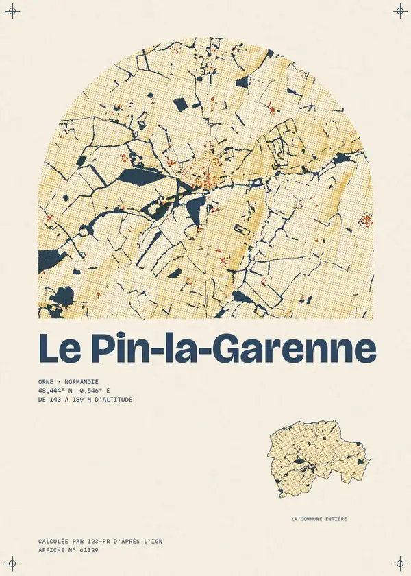 Affiche de Le Pin-la-Garenne, calculée par 123-fr d'après l'IGN