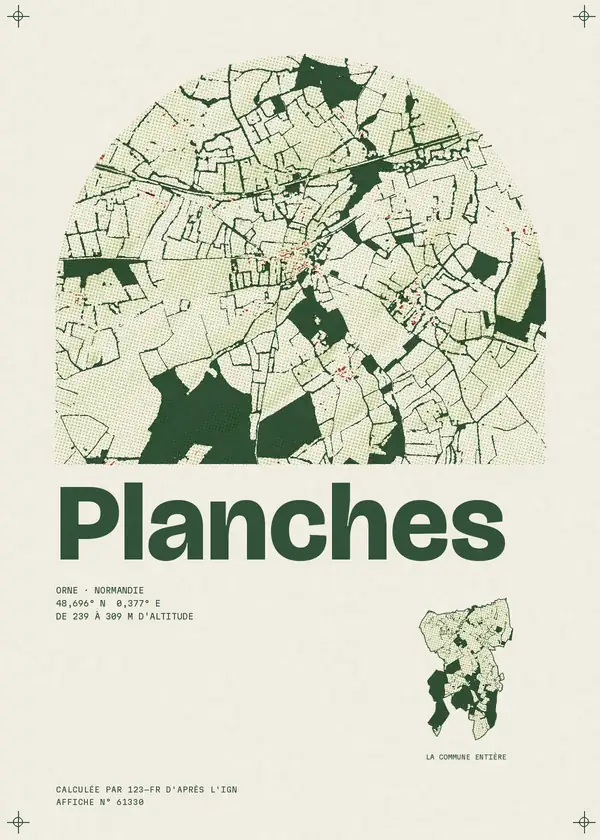Affiche de Planches, calculée par 123-fr d'après l'IGN