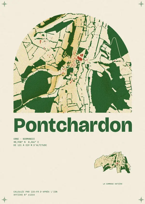 Affiche de Pontchardon, calculée par 123-fr d'après l'IGN