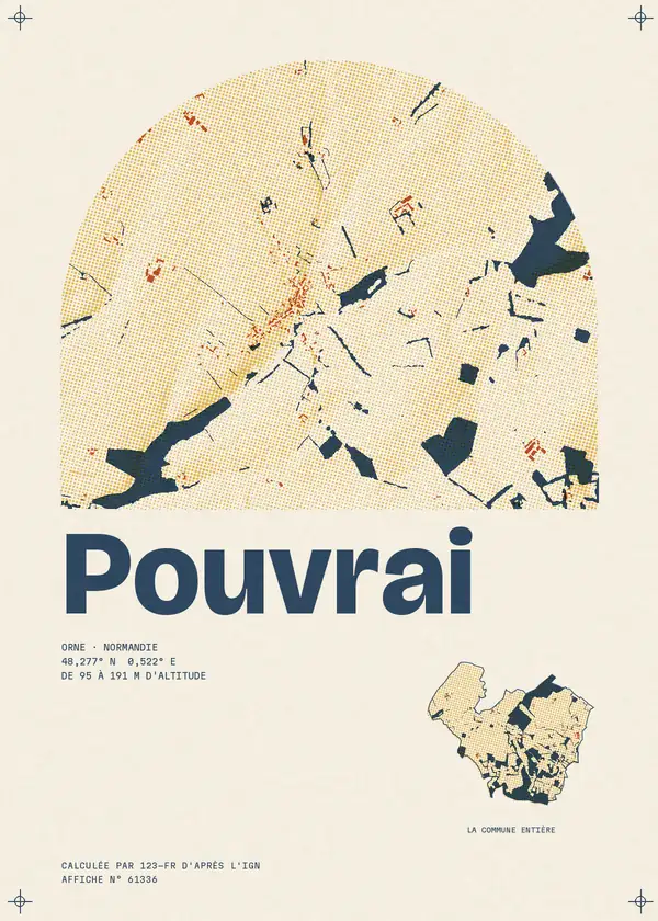 Affiche de Pouvrai, calculée par 123-fr d'après l'IGN