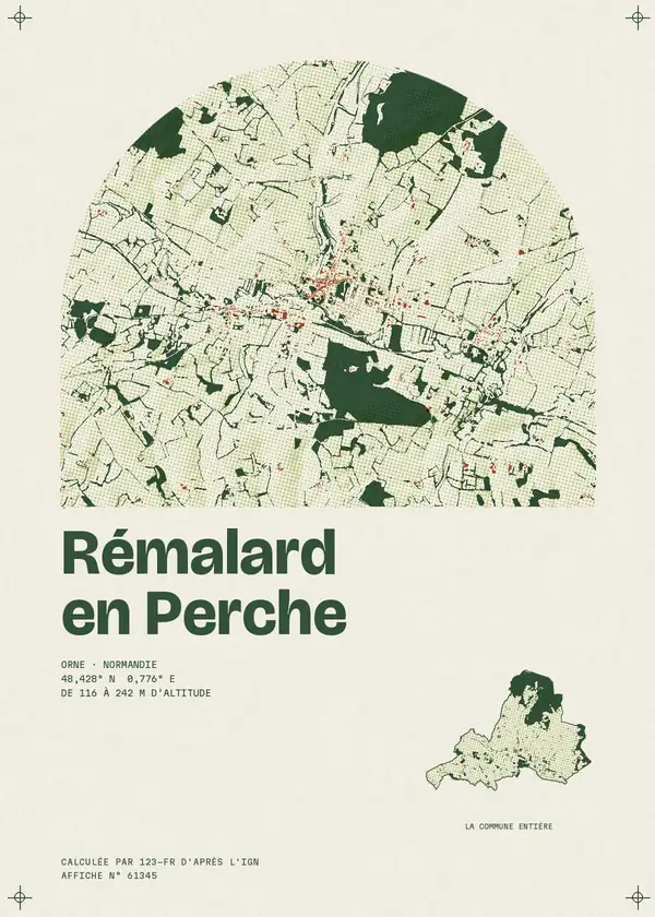 Affiche de Rémalard en Perche, calculée par 123-fr d'après l'IGN