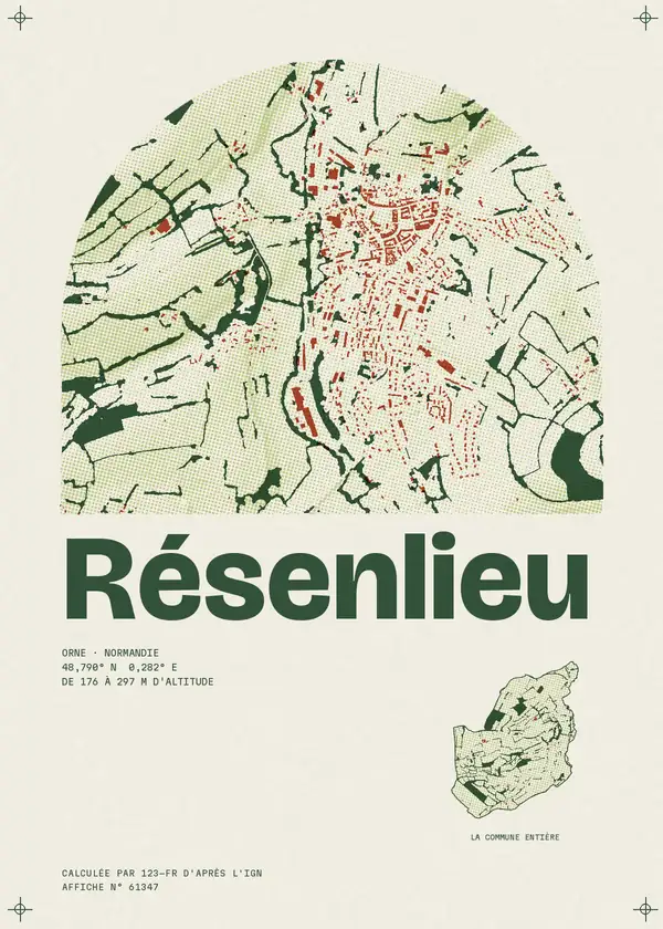 Affiche de Résenlieu, calculée par 123-fr d'après l'IGN