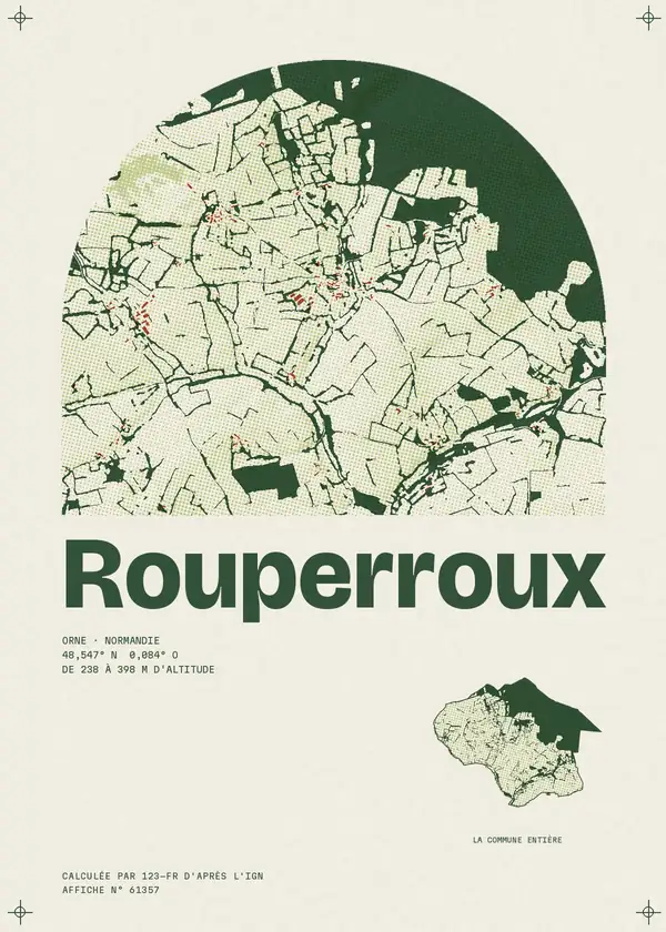 Affiche de Rouperroux, calculée par 123-fr d'après l'IGN