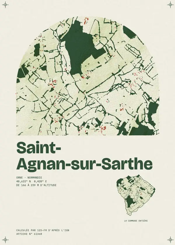 Affiche de Saint-Agnan-sur-Sarthe, calculée par 123-fr d'après l'IGN