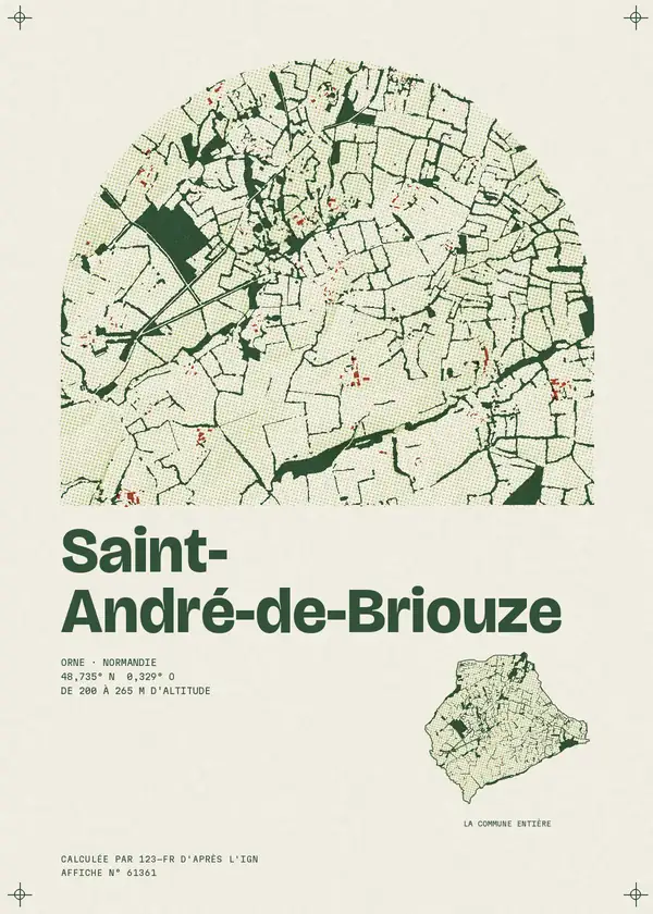 Affiche de Saint-André-de-Briouze, calculée par 123-fr d'après l'IGN