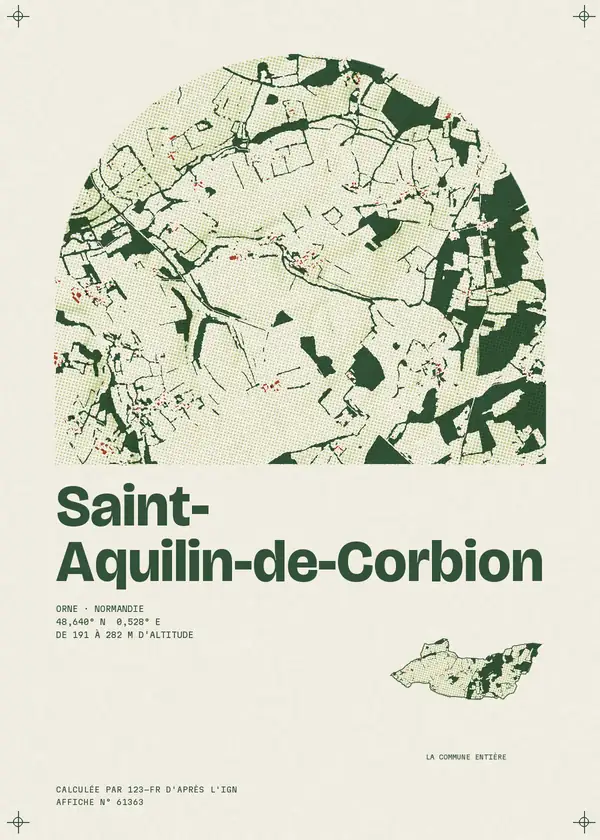 Affiche de Saint-Aquilin-de-Corbion, calculée par 123-fr d'après l'IGN