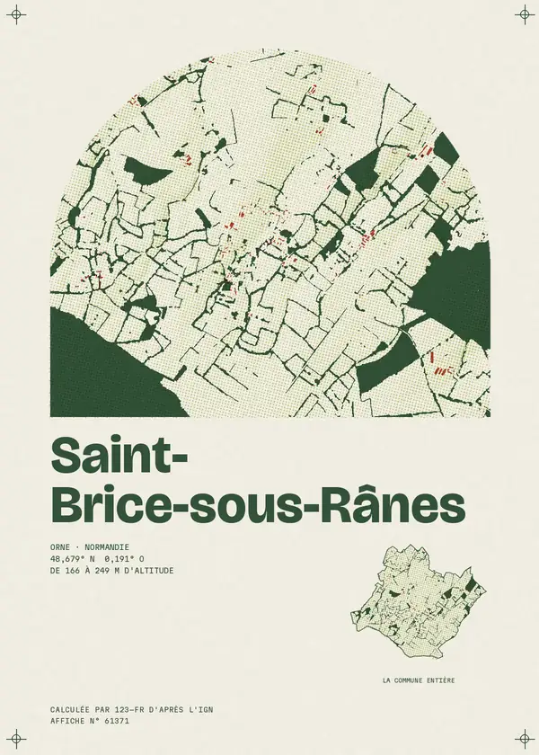 Affiche de Saint-Brice-sous-Rânes, calculée par 123-fr d'après l'IGN