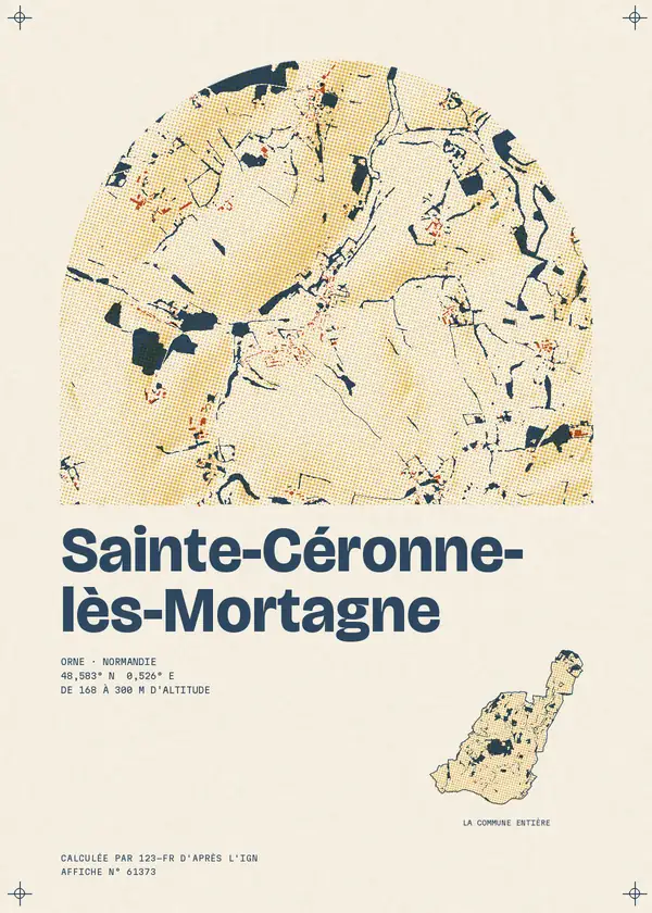 Affiche de Sainte-Céronne-lès-Mortagne, calculée par 123-fr d'après l'IGN