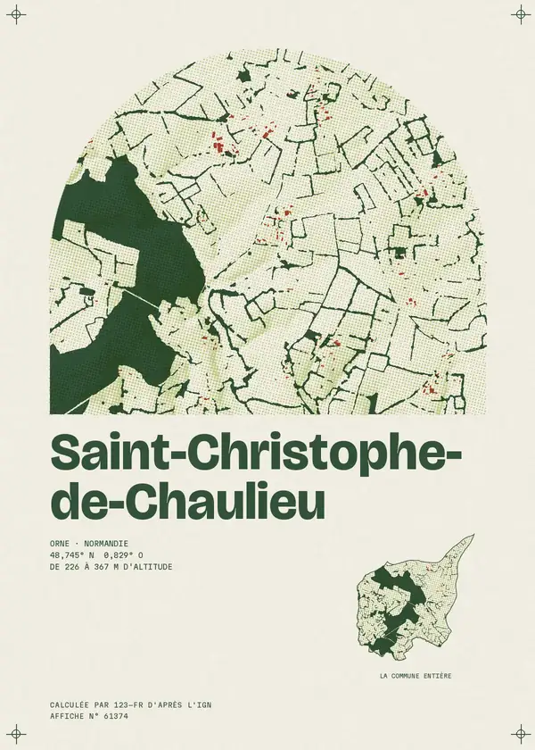 Affiche de Saint-Christophe-de-Chaulieu, calculée par 123-fr d'après l'IGN
