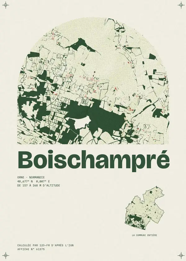 Affiche de Boischampré, calculée par 123-fr d'après l'IGN