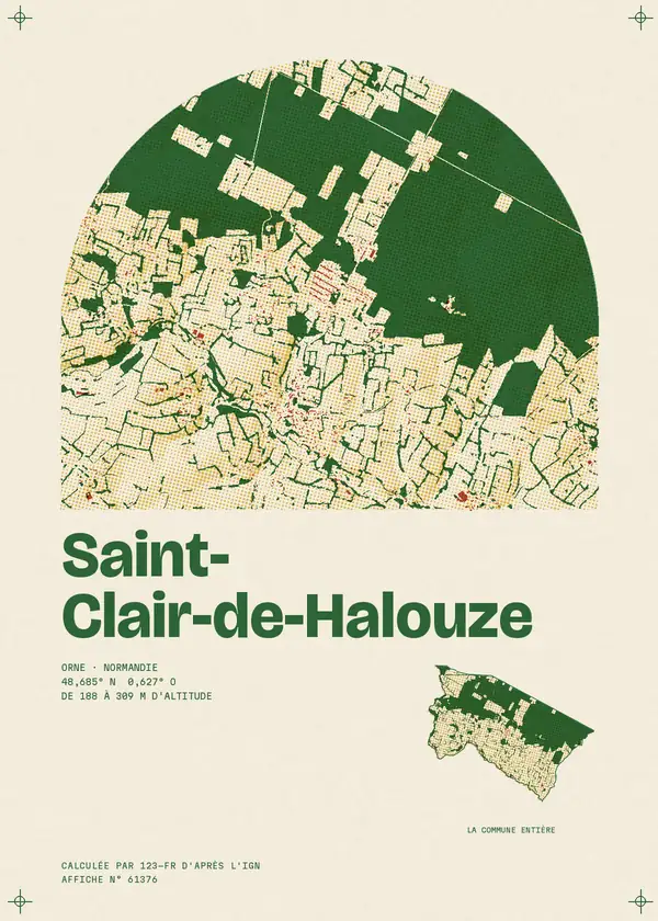 Affiche de Saint-Clair-de-Halouze, calculée par 123-fr d'après l'IGN