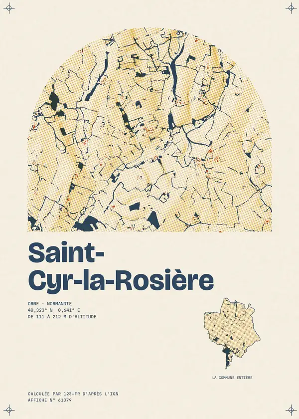 Affiche de Saint-Cyr-la-Rosière, calculée par 123-fr d'après l'IGN