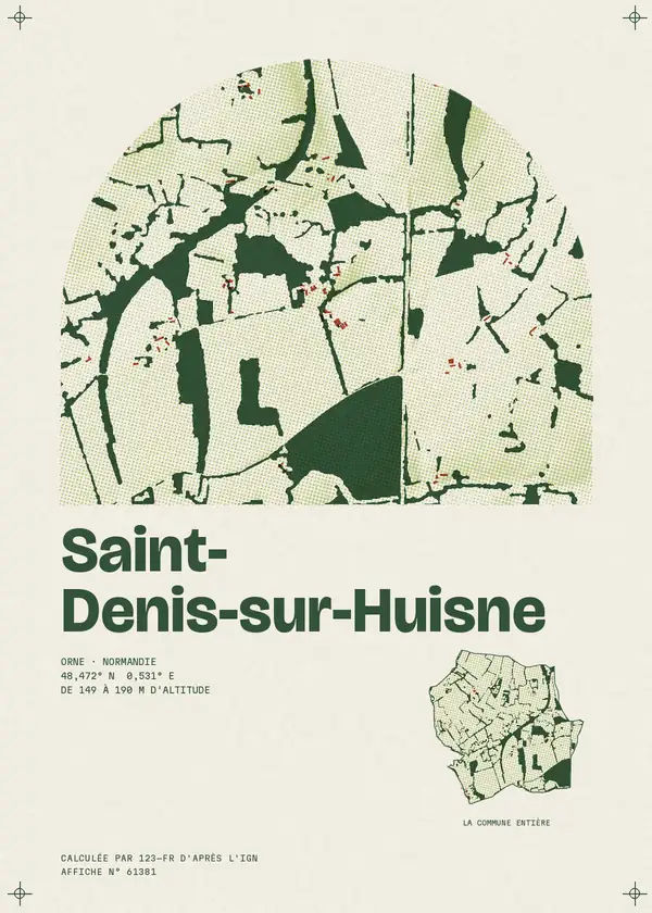 Affiche de Saint-Denis-sur-Huisne, calculée par 123-fr d'après l'IGN