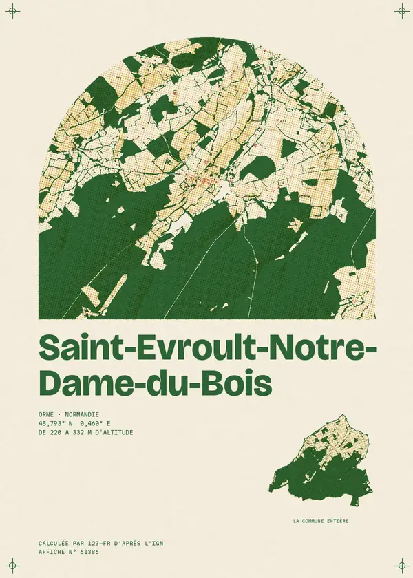 Affiche de Saint-Evroult-Notre-Dame-du-Bois, calculée d'après l'IGN