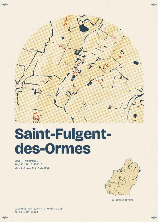 Affiche de Saint-Fulgent-des-Ormes, calculée par 123-fr d'après l'IGN