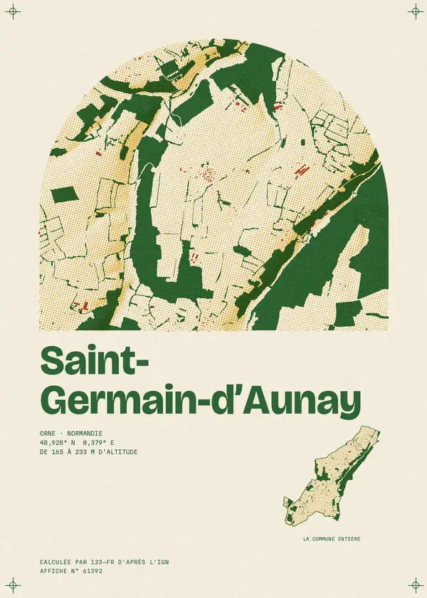Affiche de Saint-Germain-d'Aunay, calculée par 123-fr d'après l'IGN