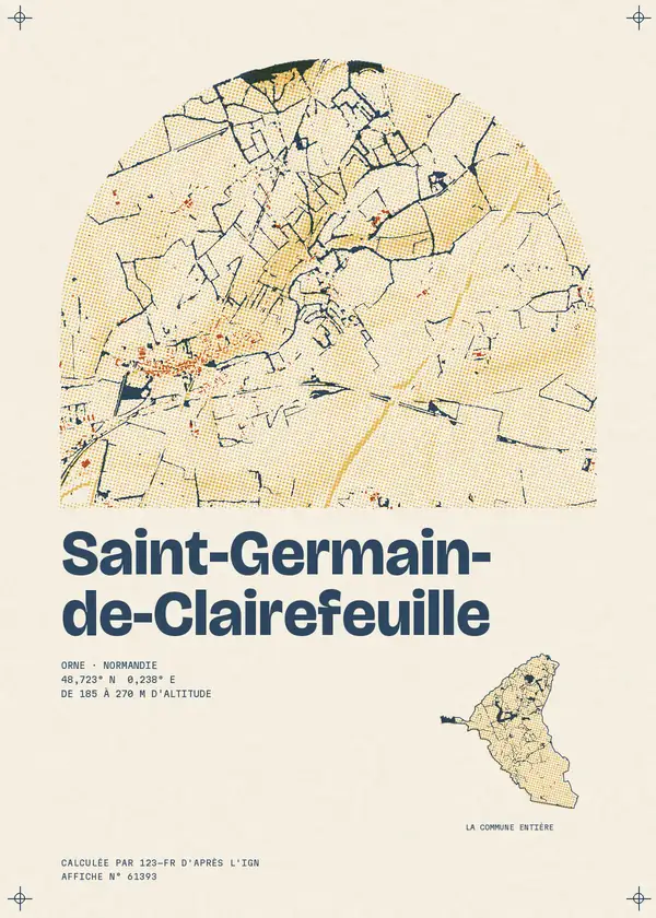 Affiche de Saint-Germain-de-Clairefeuille, calculée par 123-fr d'après l'IGN
