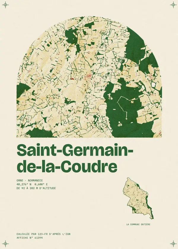 Affiche de Saint-Germain-de-la-Coudre, calculée par 123-fr d'après l'IGN