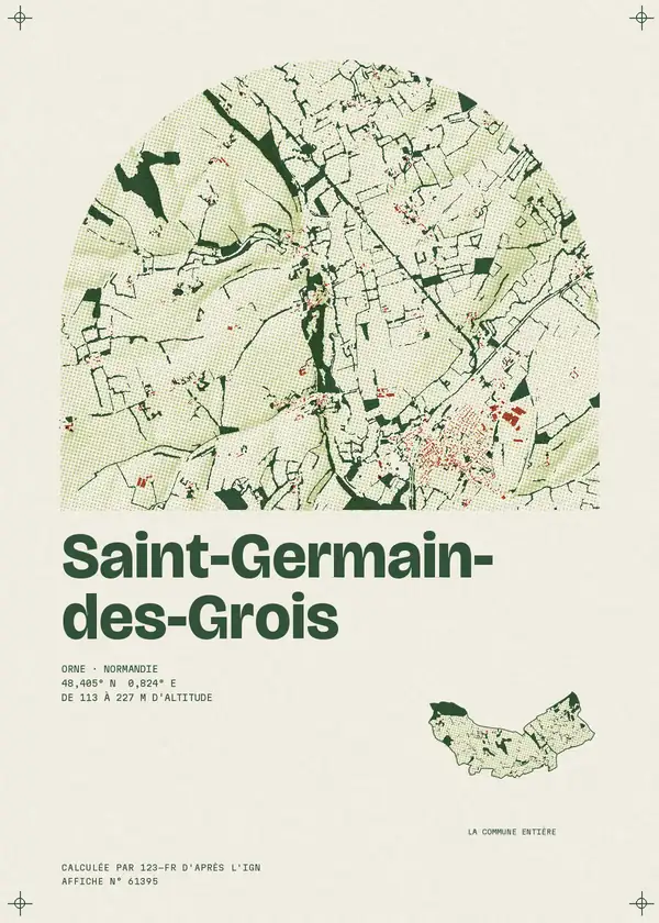 Affiche de Saint-Germain-des-Grois, calculée par 123-fr d'après l'IGN