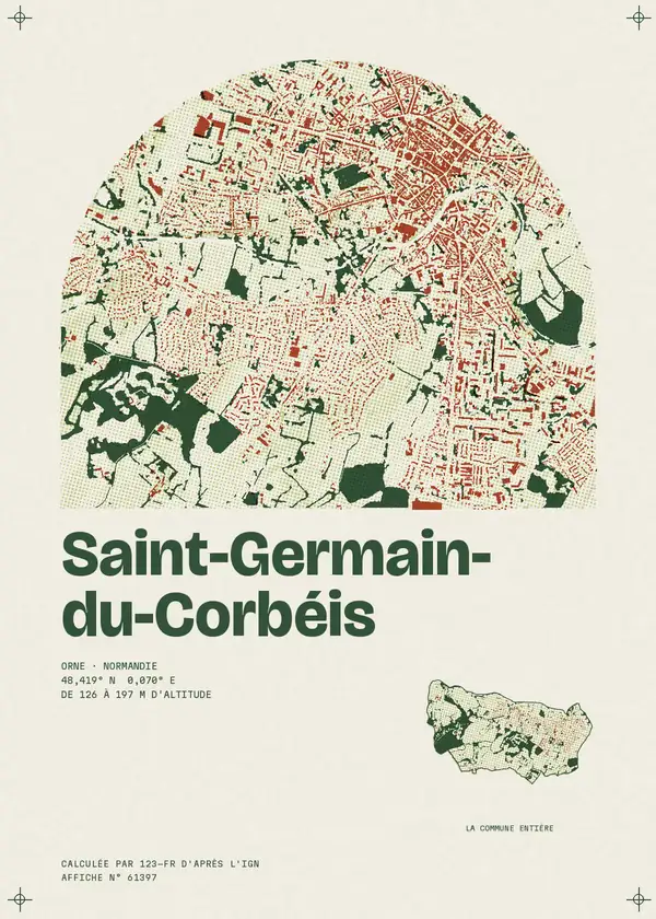 Affiche de Saint-Germain-du-Corbéis, calculée par 123-fr d'après l'IGN