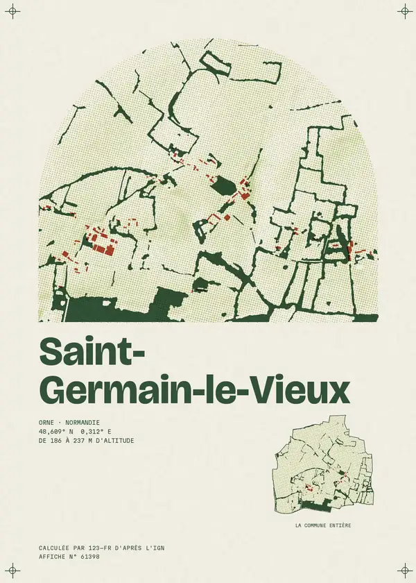 Affiche de Saint-Germain-le-Vieux, calculée par 123-fr d'après l'IGN