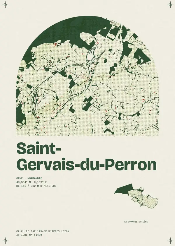 Affiche de Saint-Gervais-du-Perron, calculée par 123-fr d'après l'IGN