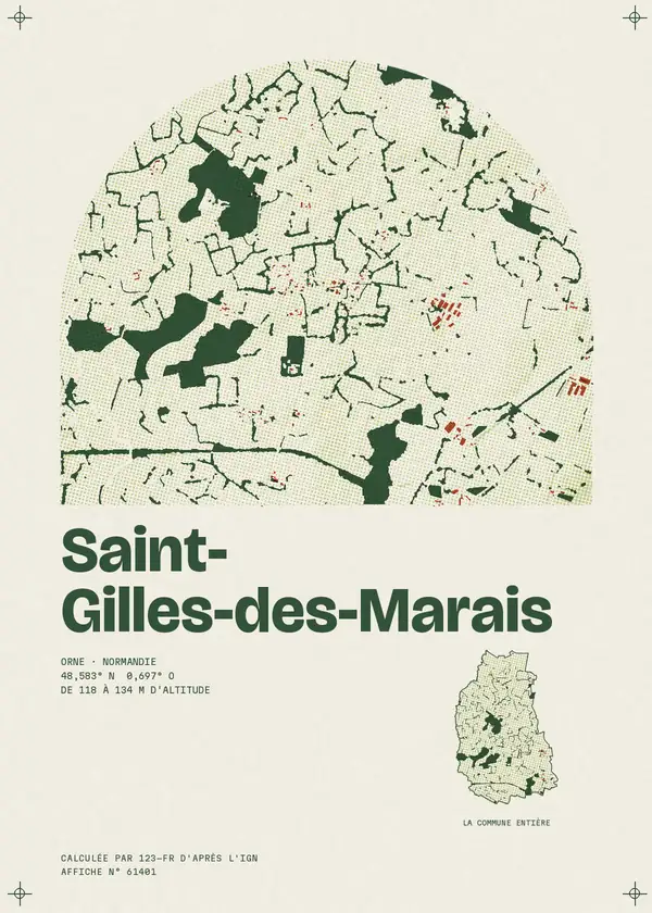 Affiche de Saint-Gilles-des-Marais, calculée par 123-fr d'après l'IGN