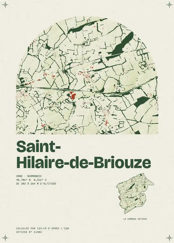 Affiche de Saint-Hilaire-de-Briouze, calculée par 123-fr d'après l'IGN