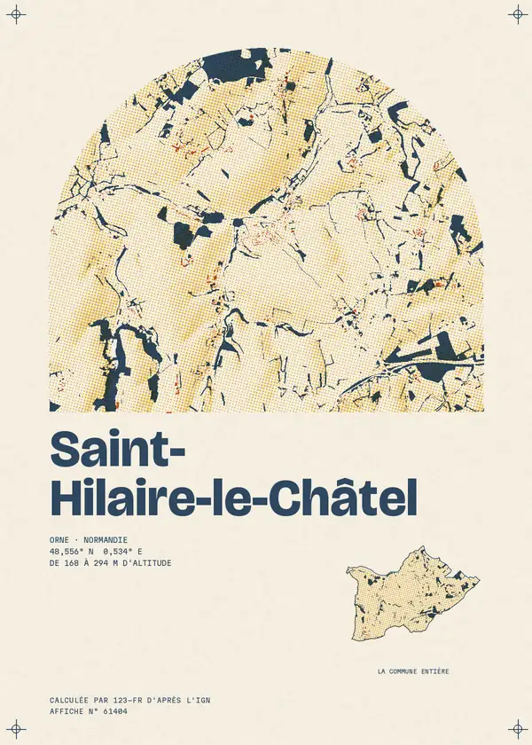 Affiche de Saint-Hilaire-le-Châtel, calculée par 123-fr d'après l'IGN