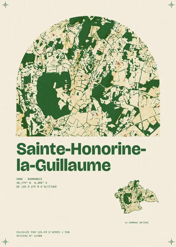 Affiche de Sainte-Honorine-la-Guillaume, calculée par 123-fr d'après l'IGN