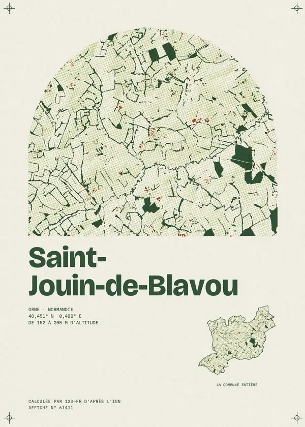 Affiche de Saint-Jouin-de-Blavou, calculée par 123-fr d'après l'IGN