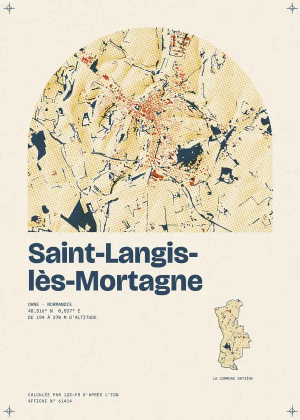 Affiche de Saint-Langis-lès-Mortagne, calculée par 123-fr d'après l'IGN