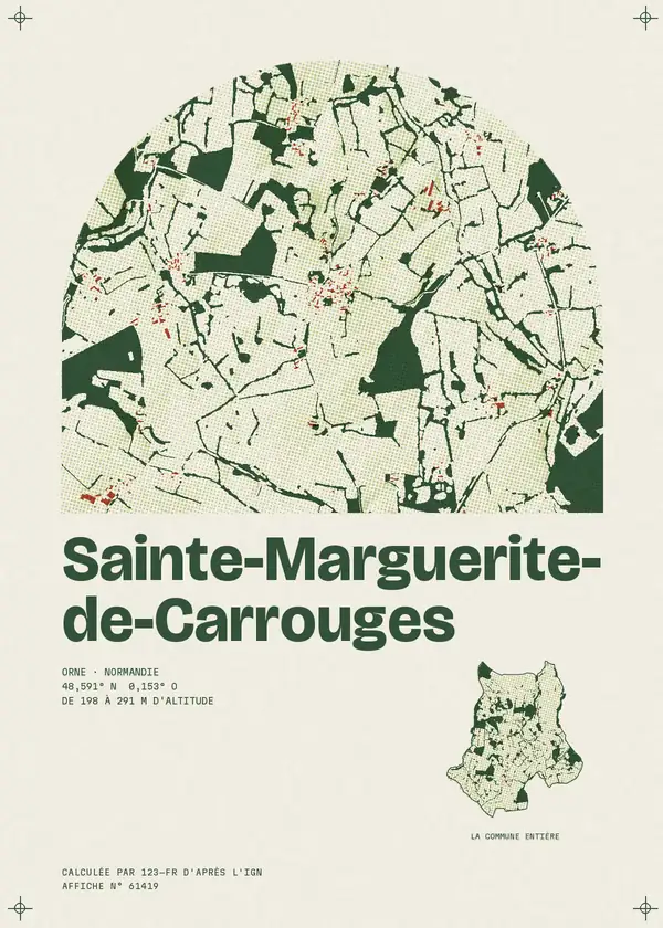 Affiche de Sainte-Marguerite-de-Carrouges, calculée par 123-fr d'après l'IGN