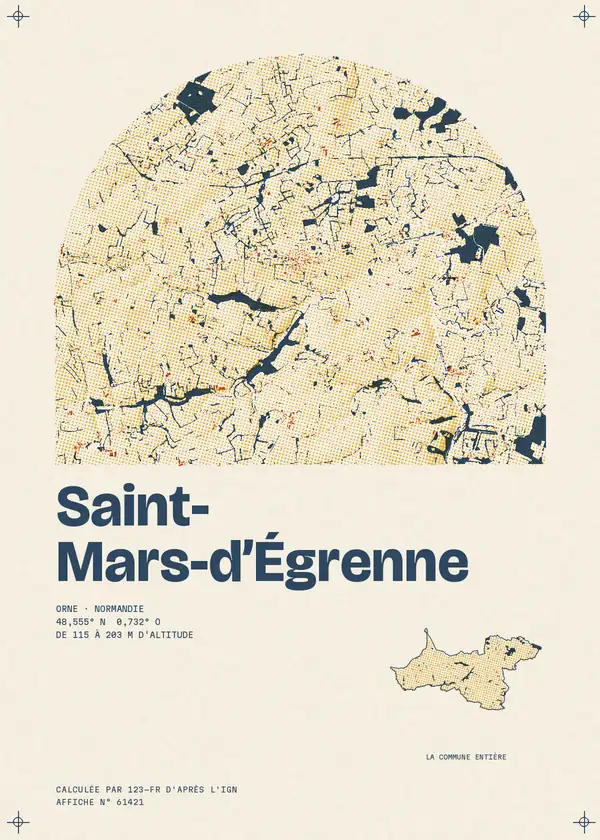 Affiche de Saint-Mars-d'Égrenne, calculée par 123-fr d'après l'IGN