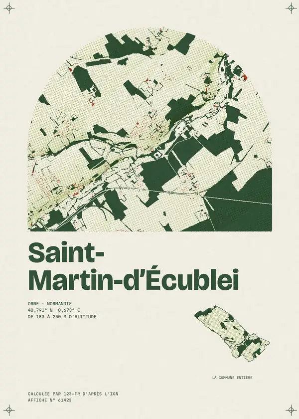 Affiche de Saint-Martin-d'Écublei, calculée par 123-fr d'après l'IGN