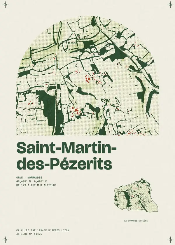 Affiche de Saint-Martin-des-Pézerits, calculée par 123-fr d'après l'IGN