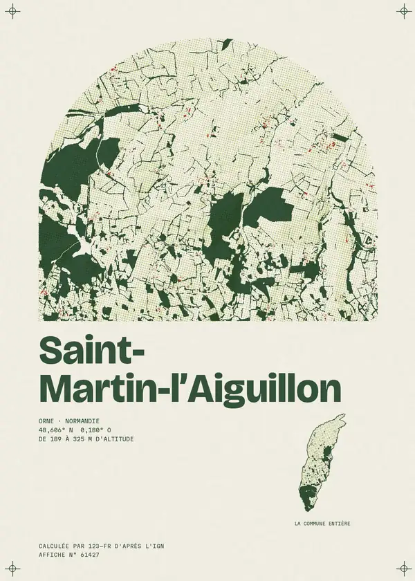 Affiche de Saint-Martin-l'Aiguillon, calculée par 123-fr d'après l'IGN