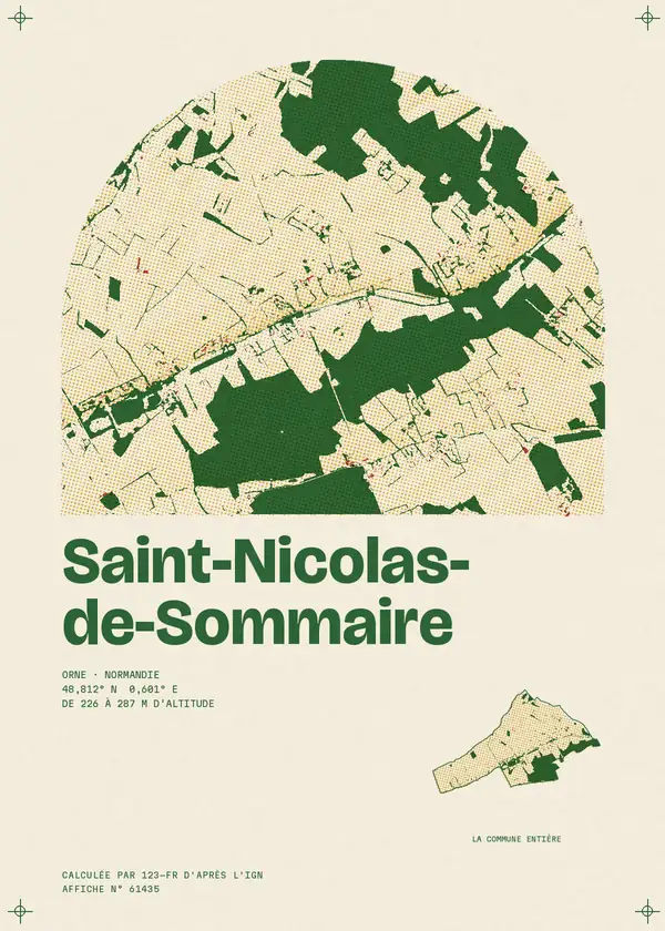 Affiche de Saint-Nicolas-de-Sommaire, calculée par 123-fr d'après l'IGN