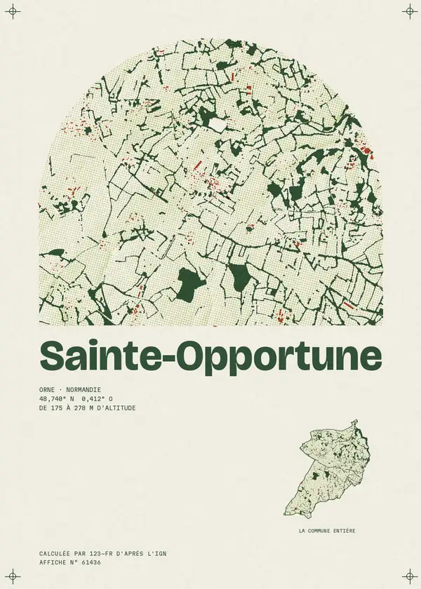Affiche de Sainte-Opportune, calculée par 123-fr d'après l'IGN