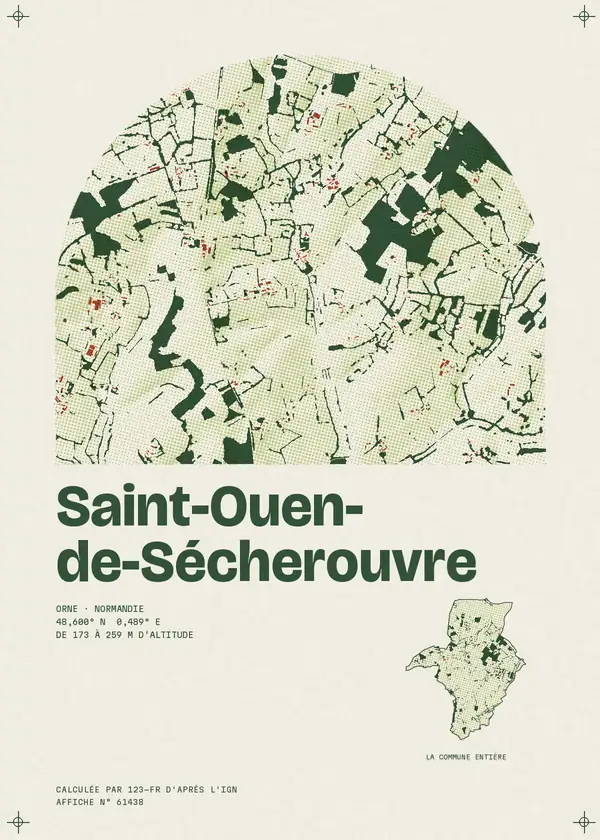 Affiche de Saint-Ouen-de-Sécherouvre, calculée par 123-fr d'après l'IGN