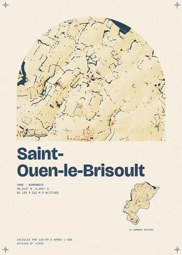 Affiche de Saint-Ouen-le-Brisoult, calculée par 123-fr d'après l'IGN