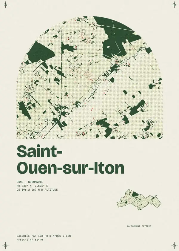 Affiche de Saint-Ouen-sur-Iton, calculée par 123-fr d'après l'IGN
