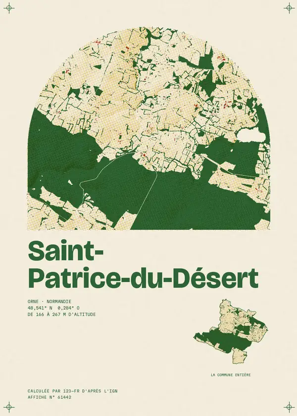 Affiche de Saint-Patrice-du-Désert, calculée par 123-fr d'après l'IGN