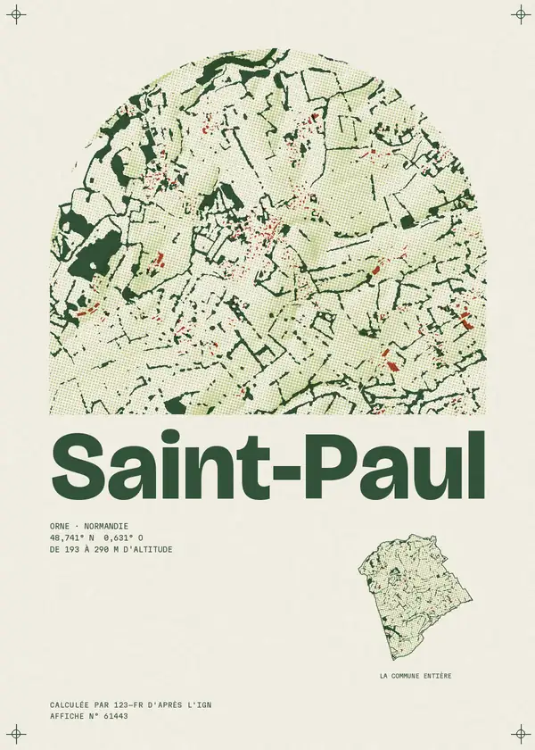 Affiche de Saint-Paul, calculée par 123-fr d'après l'IGN
