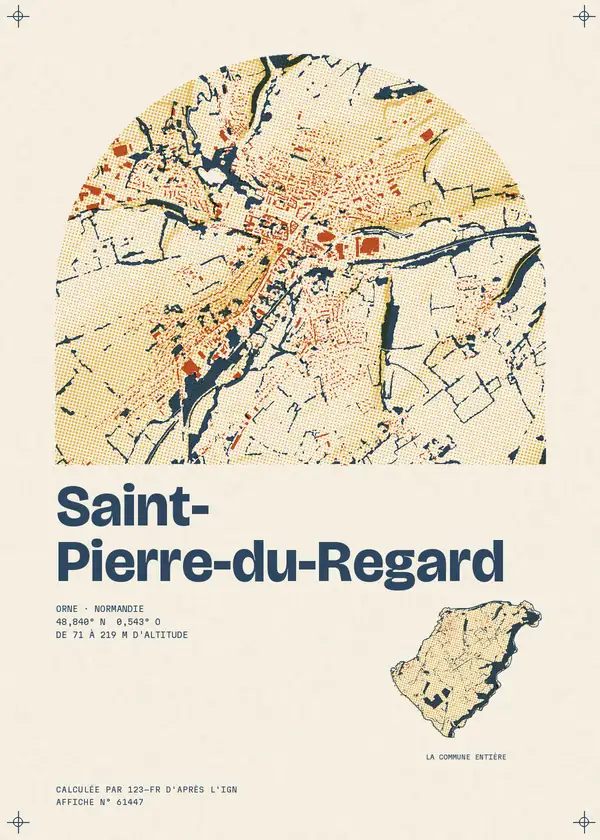 Affiche de Saint-Pierre-du-Regard, calculée par 123-fr d'après l'IGN