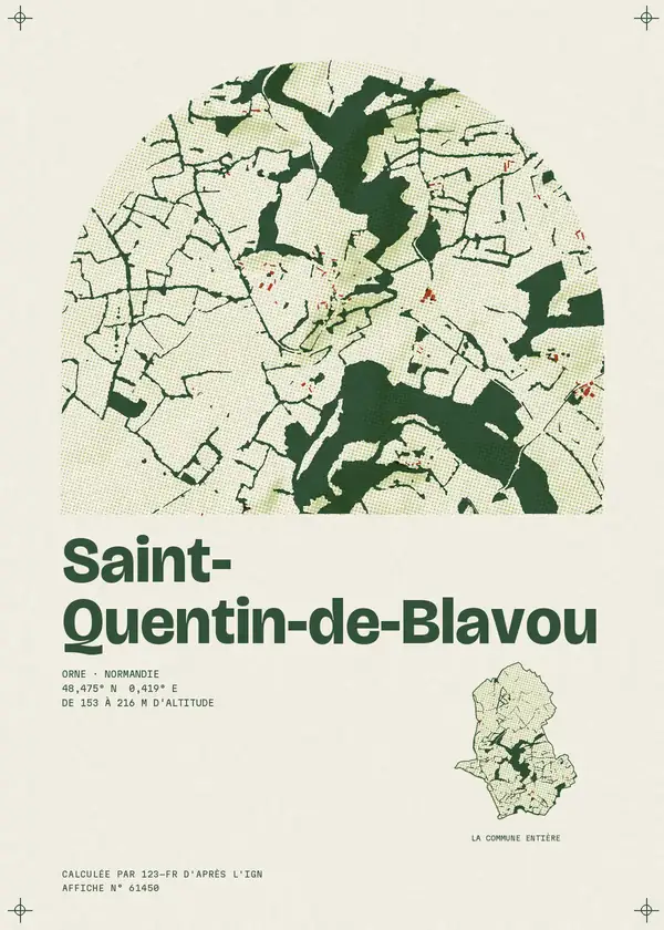 Affiche de Saint-Quentin-de-Blavou, calculée par 123-fr d'après l'IGN