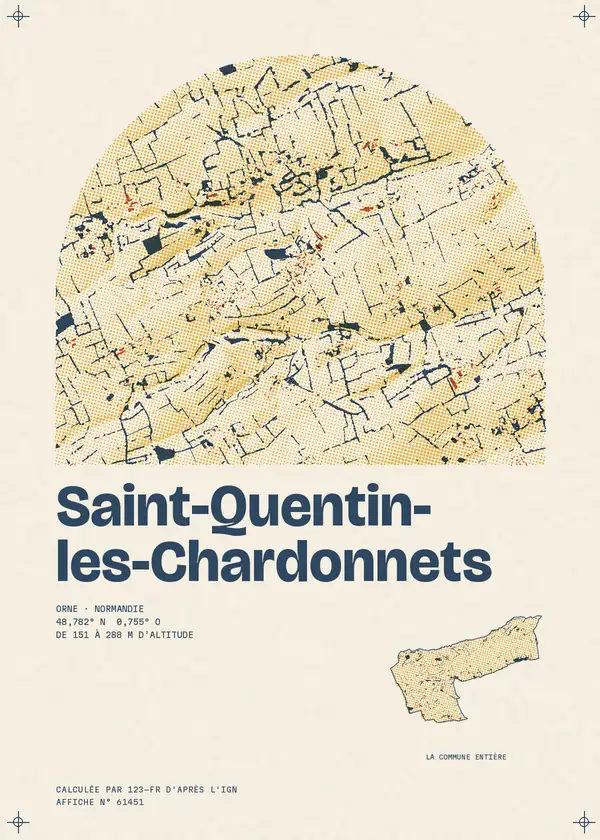 Affiche de Saint-Quentin-les-Chardonnets, calculée par 123-fr d'après l'IGN