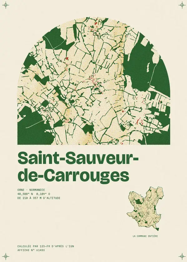 Affiche de Saint-Sauveur-de-Carrouges, calculée par 123-fr d'après l'IGN